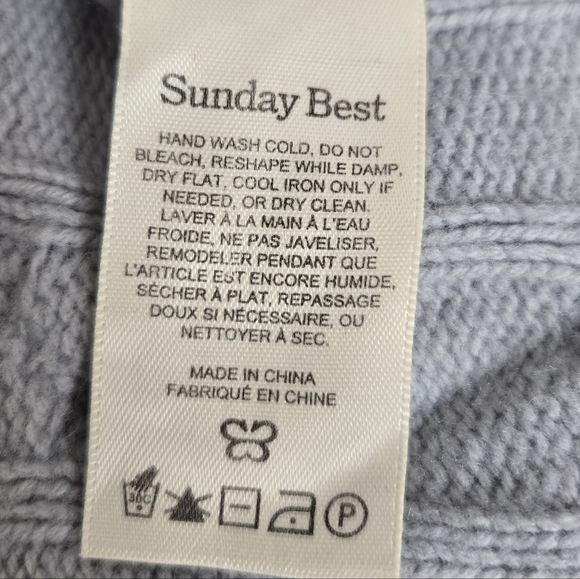 Aritzia SUNDAY BEST Peggy Cable Stitch Cropped Sweater - Picture 5 of 7